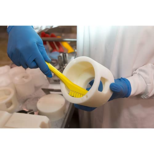 Image of Vikan - 44016 Detail Brush, Multifunctional, Slip-Resistant Cleaning Tool, Extra Stiff Polypropylene & Polyester Bristle, 8 Inch, Yellow