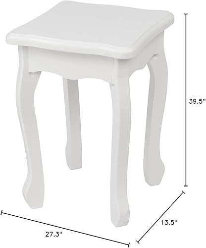 Miniatura 24 de AOCOROE Juego de mesa de tocador y taburete para niños con espejo, tocador de maquillaje de princesa 2 en 1 con cajón y parte superior desmontable,