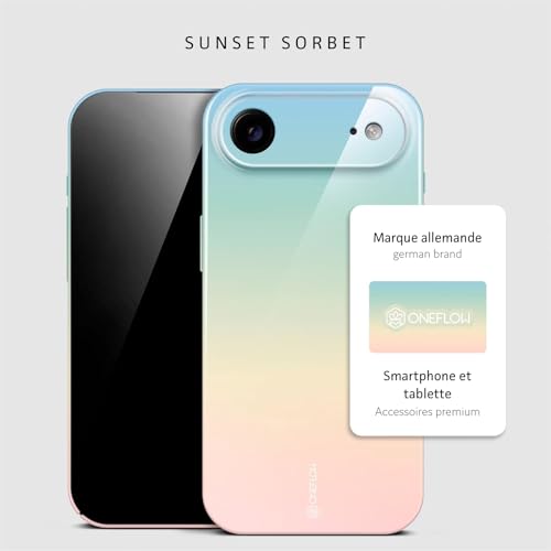 Coque iPhone Air rigide imprimée dégradé beige-rose-menthol par Oneflow