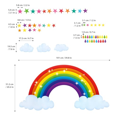 DECOWALL Rainbow Stickers para Niños 2 Hojas miniatura 6