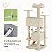 DUMOS 54-inch Indoor Cat Tree Tower –Multi-Level Pet House for Large Cats with 2 Condos, Scratching Posts, Round Platform, Small Ladder, and Toys, Beige