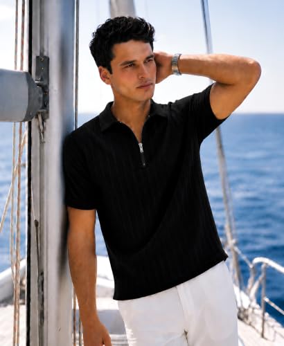 Image of Preneum Men's Polo T‑Shirt | Comfortable Rich Polycotton, Band Collar, Regular Fit | Stylish & Premium All Day Wear (Available in Plus Sizes)