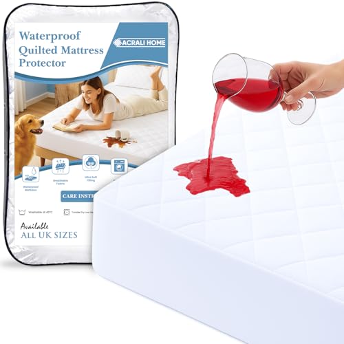 Acrali Home Quilted Deep Fitted Waterproof Small Double Mattress Protector
