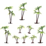 GARVALON 10 Stück Teiliges Miniatur palmenbaum Modell Künstliche Baum deko für DIY Landschaft Realistische Mikro szenerie Sandtisch Dekoration Modellbau Kleine Gartenlandschaft