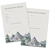 ltazhyi 20Pcs Graduation Party Advice and Wish Cards, Forest Mountain Fill-In Grad Party Graduation Wishes Cards, Grad Celebration Announcement Party Activity Favor Decoration Supplies -05