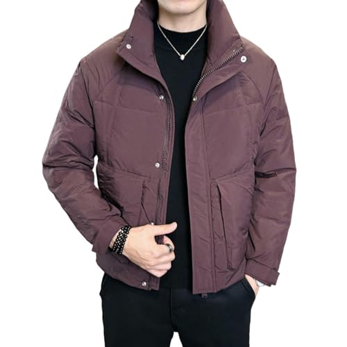 Chaqueta gruesa de invierno para hombre con cuello alto acolchado en color negro