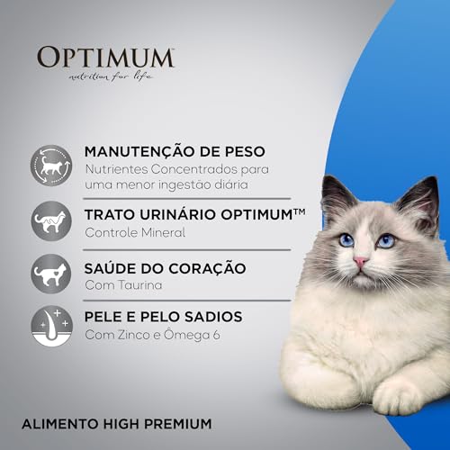 Ração Optimum para Gatos Adultos Castrados Sabor Carne 10,1kg