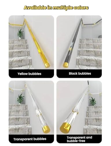Rambardes d'escalier transparentes antichute à fixation dorée - 7