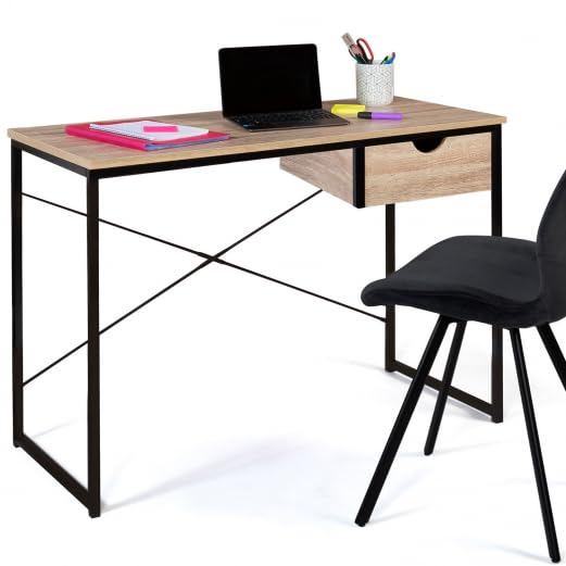IDMarket – Escritorio con 1 cajón lateral Detroit Design Industrial