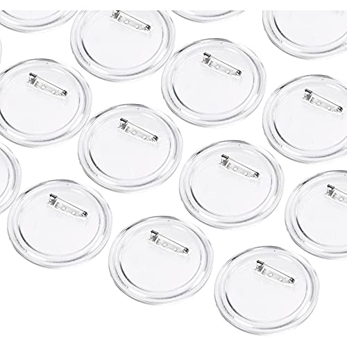 Juvale DIY Buttons for All Occasions, Clear Pins for Crafts (2.25 in, 36 Pack)