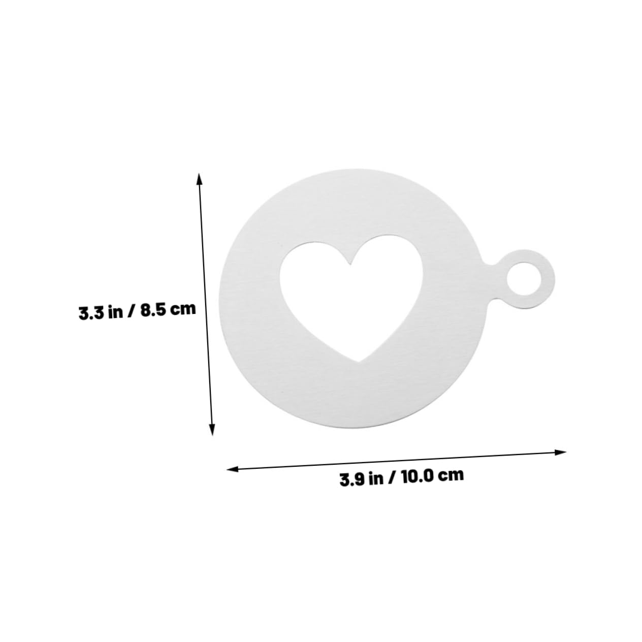 VICASKY 4pcs Heart Shaped Coffee Stencils Stainless Steel Reusable Cake Decorating Moulds for Cappuccino Hot Easy Sugar Art Templates