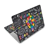 Laptop Decal Sticker Skin Cover, 11.6”12" 13" 13.3" 14" 15" 15.4" 15.6 inch Laptop Netbook Vinyl Skin Sticker Cover Art Notebook PC Reusable Protector (2 Wrist Pad Included), Creative Bulb