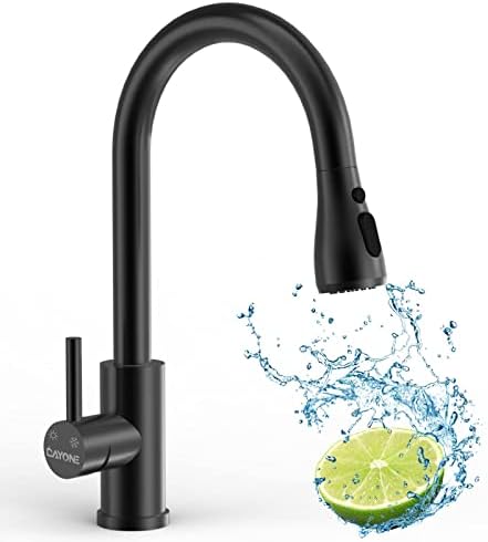 DICOYA Spültischarmatur Mattschwarz - Einhand-Wasserhahn Für Badezimmer