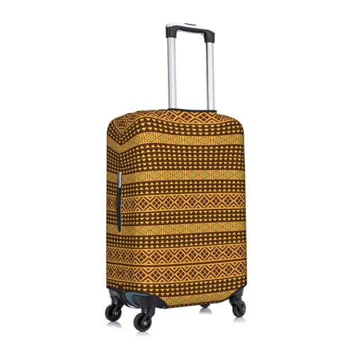 Yellow And Brown Triangles Print Luggage Suitcase Cover Protector Luggage Washable Covers With Concealed Zipper3