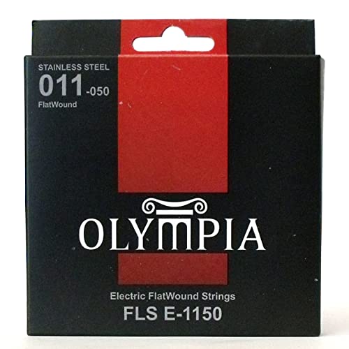 Olympia Stainless Steel Flatwound Electric Guitar Strings - Smooth Feel, Choice Of Gauge (FLS E / PF-E-FW)