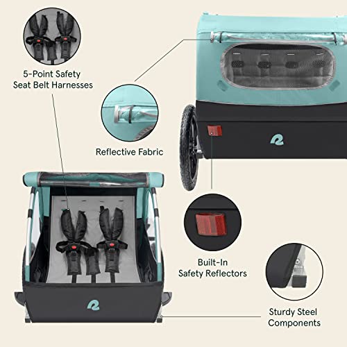 Image of Retrospec Rover Kids Bicycle Trailer Single and Double Passenger Children's Foldable