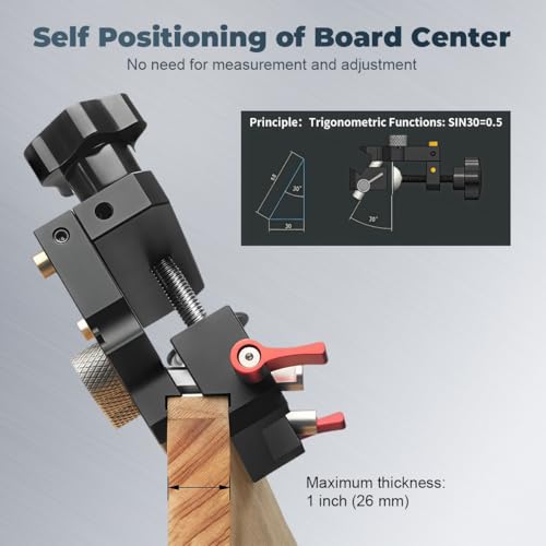 Image of Serplex Self-Centering Dowel Jig Kit, 3-Hole Precision Woodworking Drill Locator with Adjustable Aluminum Alloy Clamp, Drill Guide with Bushings, Brad Point Drill Bits and Depth Stop Collars