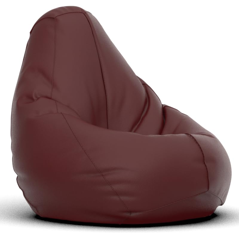 Image of Bean Bag Chair Cover | Size: 0XL | Color: Maroon | Without Beans | Premium Leatherette Cover (CMF 0490)