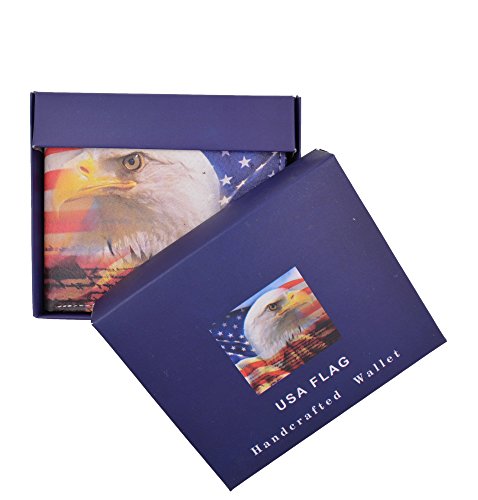 Marshal USA Eagle Bifold Wallet Mens Genuine Leather American Eagle Wallet With Gift Box3