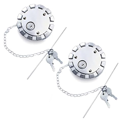 2 Packs Aluminum Locking Diesel Fuel Cap 3 1/2" Course Thread 5.5 TPI Vented Semi Truck Fuel Tank Locking Gas Cap Fit for Kenworth Peterbilt Freightliner Western Star Replaces# 572.1036 SNV 431089 Cover