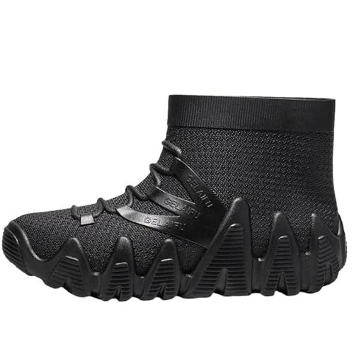 Generisch Męskie kalosze wsuwane, buty robocze, gruba podeszwa, do połowy łydki, outdoor, wędrówki, wędkowanie, prace ogrodowe, kalosze dla, czarny, 40 EU
