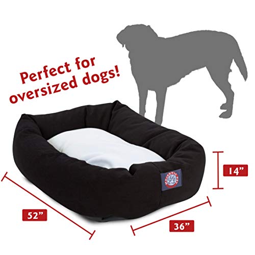 Image of Majestic Pet 52 inch Black & Sherpa Bagel Dog Bed Products, 52.0 inchL x 35.0 inchW x 11.0 inchTh