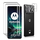 Datree 2 Pezzi 3D Pellicola Vetro Temperato per Motorola Moto Edge 40 Neo, con 2 Pezzi Pellicola Fotocamera, Durezza 9H Anti Graffio Amichevole Protettiva Protezione Schermo