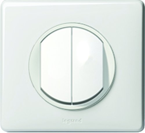 Legrand Celiane LEG99956 Interrupteur double ou double va et vient 10 ampères complet Blanc