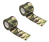 AGAM A-TAPE Cohesive Crepe Bandage Army Color Pack of 2 (Reusable & Waterproof, 5cm X 4.5 Mtr) Self Adhesive Crepe Bandage