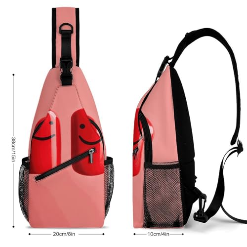 Bolso Sling Crossbody Casual para Senderismo Rojo miniatura 2