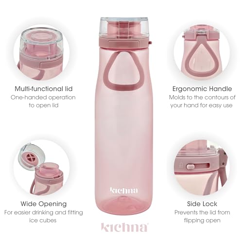 Kichna The Quencher Sports Drinks Water Bottle 700ml, Blush Pink, 700 ml - Image 2
