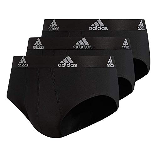adidas Men s Stretch Cotton Brief Underwear (3-Pack), Black Light Onix Grey, Medium