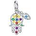Produktbild FOREVER QUEEN Fatima Hand Charm Für Armband 925 Sterling Silber Hamsa Hand Bead Charm Anhänger Für Halskette Mit GeschenkboxMEHRWEG
