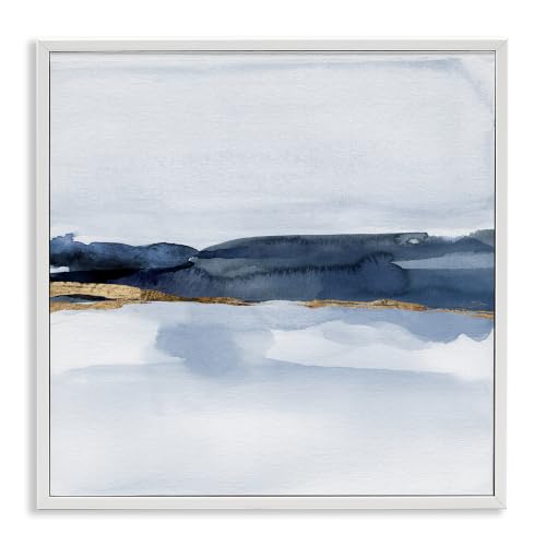 Abstract Blue Distant Landscape, 24 x 24 Inch Framed Giclée Print