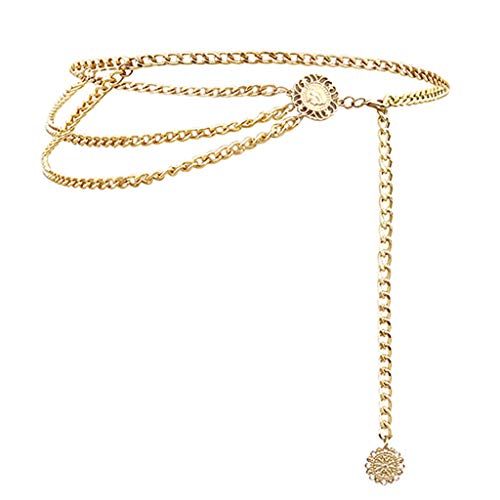 Women Long Tassel Waist Chain Belt Multilayer Body Belly Chain for Dress Multilayer Metal Waist Chain Dress Waistband3