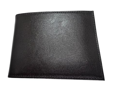 Wallet Leather with 1 ID Window for Men, Bifold Top Flip, Travel Wallet with Extra Capacity for 9 Credit Cards