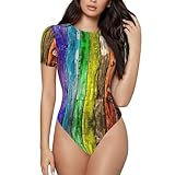 Tissu extensible respirant : ce body à manches courtes imprimé planches en bois de peinture pour femme utilise un mélange de 95 % de polyester et 5 % d'élasthanne, tissu extensible dans les 4 sens qui est doux, doux pour la peau et très respirant, permettant à l'air de circuler librement pour vous garder au frais et à l'aise même pendant de longues heures d'utilisation, évitant l'étouffement par temps chaud ou pendant les activités.