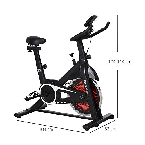 HOMCOM Fahrradtrainer Indoor Heimtrainer mit 13KG Schwungrad Home Gym Cycling Bike Trainer Fitnessfahrrad Stufenlos… – Bild 4