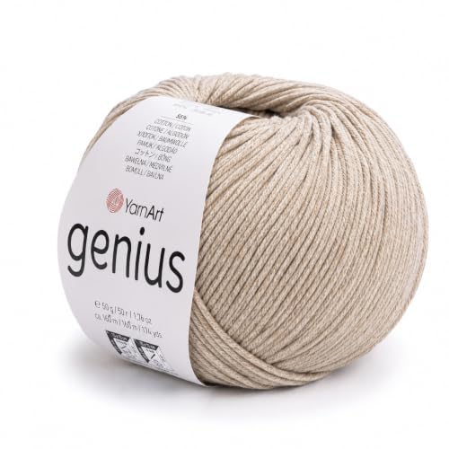 Image of YarnArt Genius Soft Cotton Blend Yarn, 1 Pack (1.76 oz / 174 Yds)