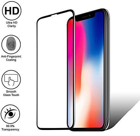 [2 Packs] Screen Protector Compatible for iPhone X, Tempered Glass Screen Protector, 3D Full Frame Curved Edge, 9H Hardness, Easy Installation, Case Friendly for Iphonex