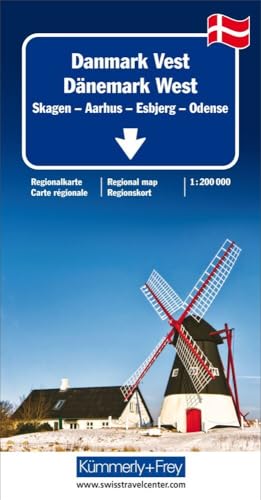 Kümmerly+Frey Regional-Strassenkarte Dänemark West 1:200.000: Mit Skagen, Aarhus, Esbjerg und Odense. Inkl. Stadtpläne, Ortsverzeichnis und Reiseinformationen Kümmerly+Frey Regional-Strassenkarte Dänemark West 1:200.000: Mit Skagen, Aarhus, Esbjerg und Odense. Inkl. Stadtpläne, Ortsverzeichnis und Reiseinformationen