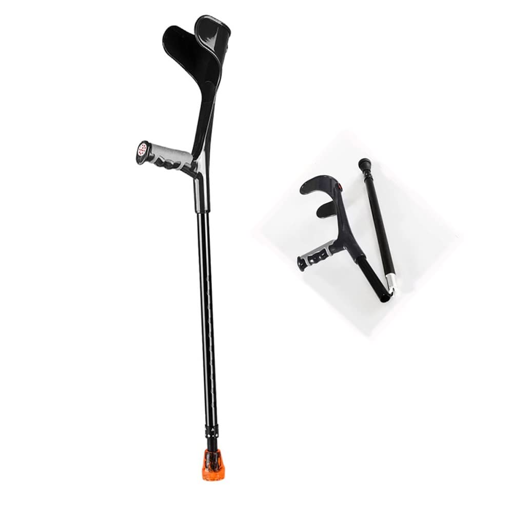 Bastón De Aluminio Muletas De Antebrazo Plegables Muletas Ortopédicas Regulable, Regulables En Altura (65-87cm), con Empuñadura Suave, Par/1 Uds (Size : X1)