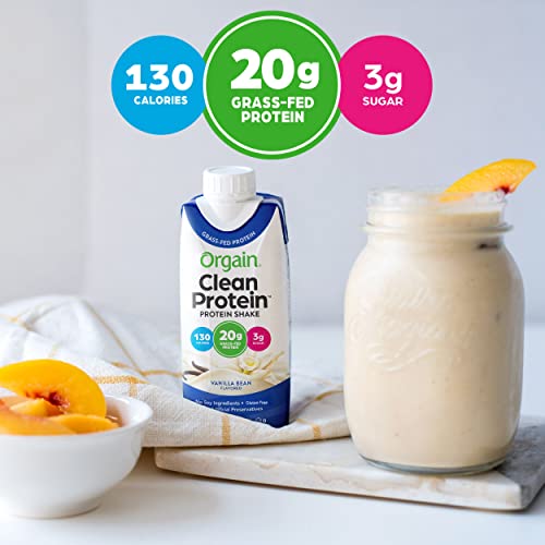 Orgain Clean Protein Shake, Grass Fed Dairy, Vanilla Bean 20g Whey