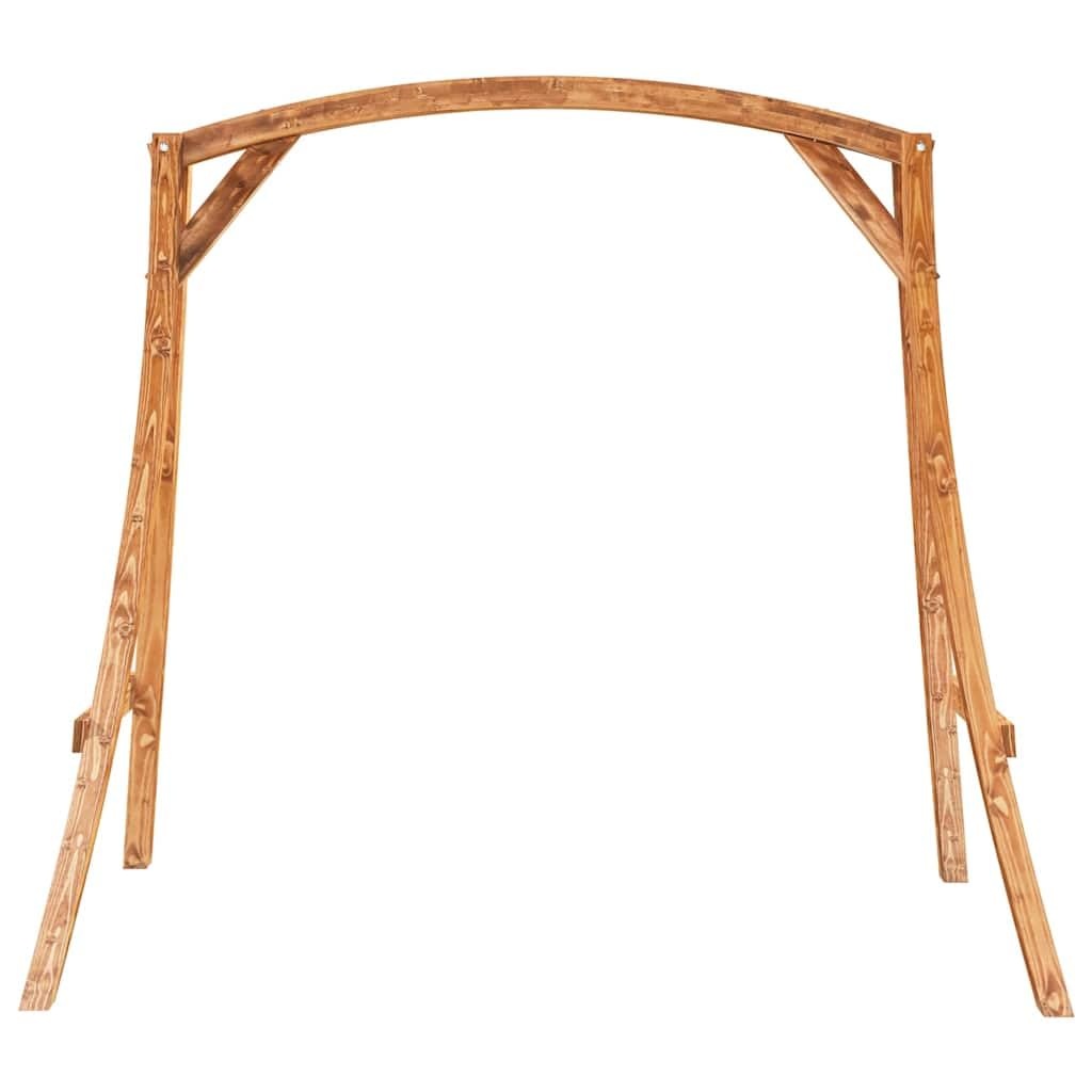Struttura a dondolo da giardino in legno massello con finitura teak, struttura resistente alle intemperie per poltrone sospese e altalene
