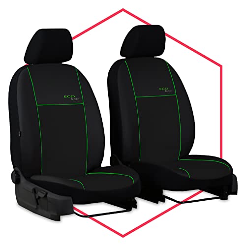 Fundas de asiento de coche para furgoneta, universal, de piel sintética, aptas para airbag, para asientos delanteros, 1 + 1 asientos delanteros Cover