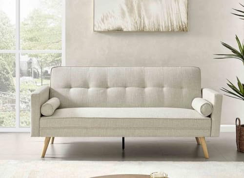 DecoInParis Banquette clic clac Beige en Tissu Tania