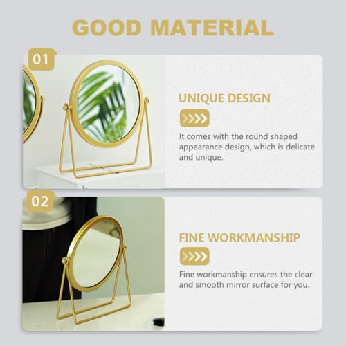 Miroir rond de maquillage avec base stable pour table et coiffeuse d'élève - 4