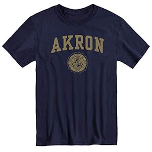 Barnesmith University of Akron Zips Short-Sleeve T-Shirt, Heritage, Navy, Large