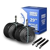 Corki Cycles 29 Inch Mountain Bike Tube 29 x 1.75 1.85 1.95 2.0 2.1 2.125 Schrader Valve 32mm, Butyl Rubber 29 Inch Bike Tire Tube 2-Pack