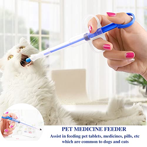 TAFAFTL Tablette Feeder,2 Stücke Medikamenten Feeder Pet Pusher Spritze Pet Pusher Spritze Tabletteneingeber für Katzen kleine Hunde(Rot und Blau) - Image 4